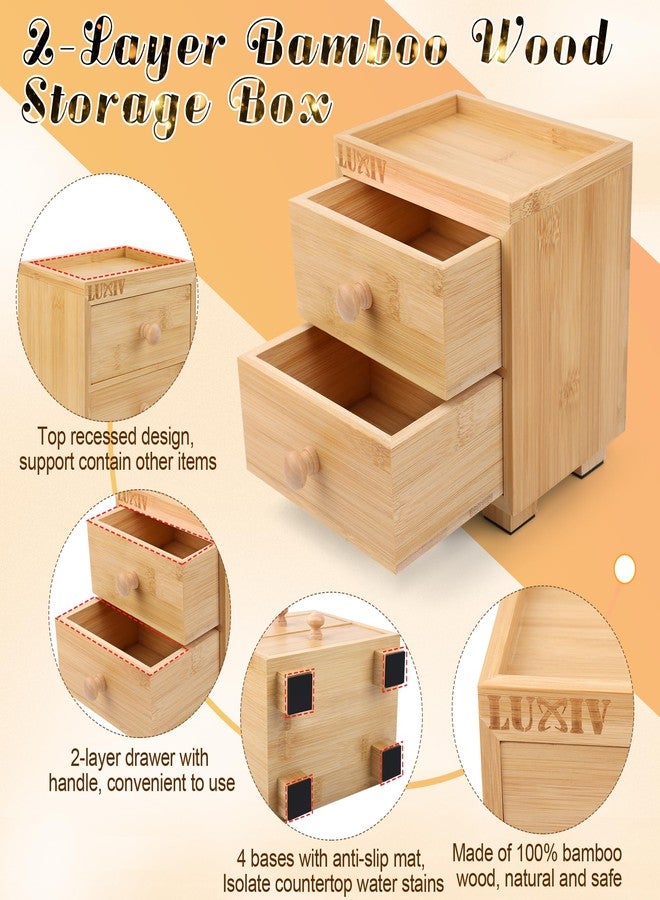 لوكسيف مجموعة لوكسيف من 120 قطعة من إسفنج الوجه المضغوط مع علبة تخزين من الخيزران، إسفنجة تنظيف الوجه لأخصائيي التجميل، إسفنجة دائرية مضغوطة لإزالة المكياج مع علبة تخزين خشبية ذات طبقتين، حصيرة - Image 3